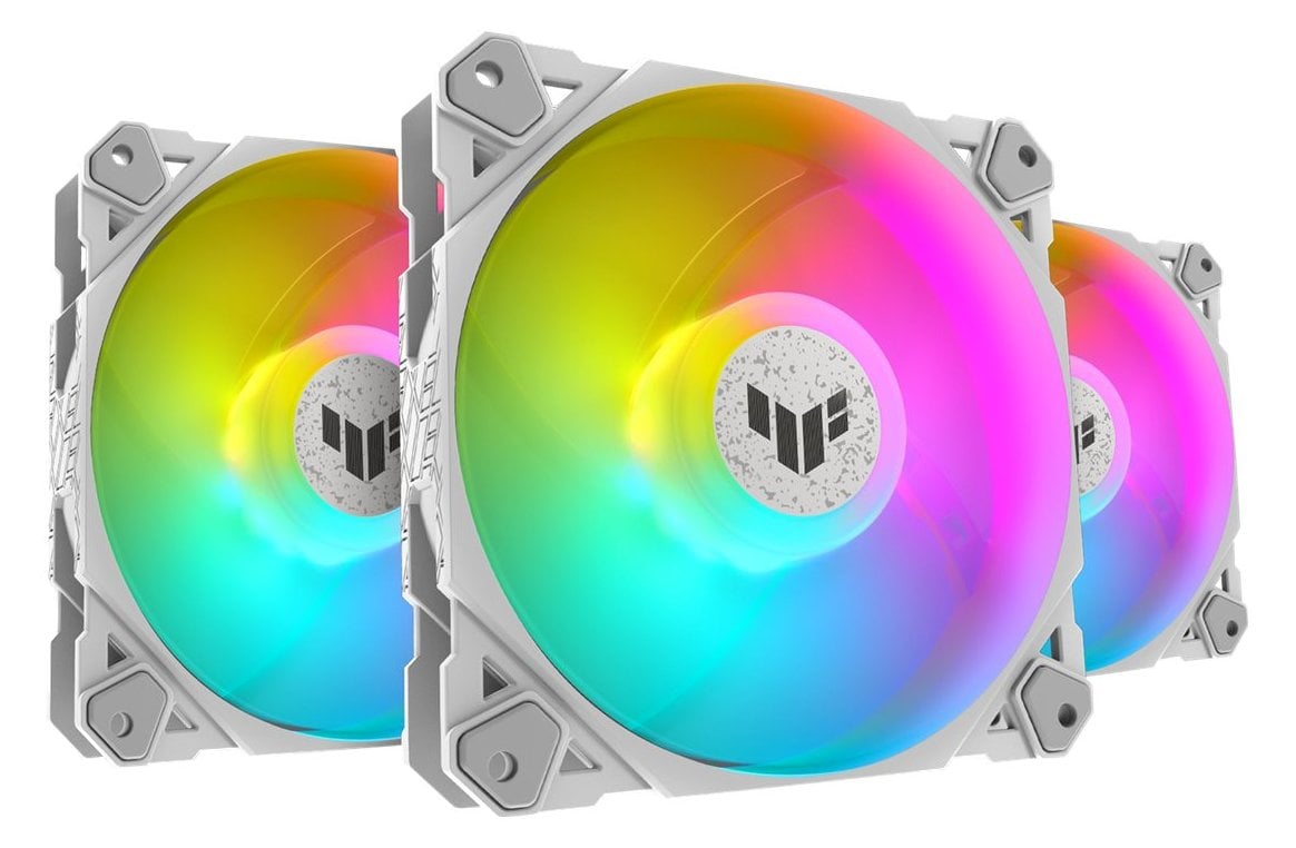 ASUS TUF Gaming TF120 ARGB - White Edition - Gehäuselüfter - 120 mm - weiß (Packung mit 3)