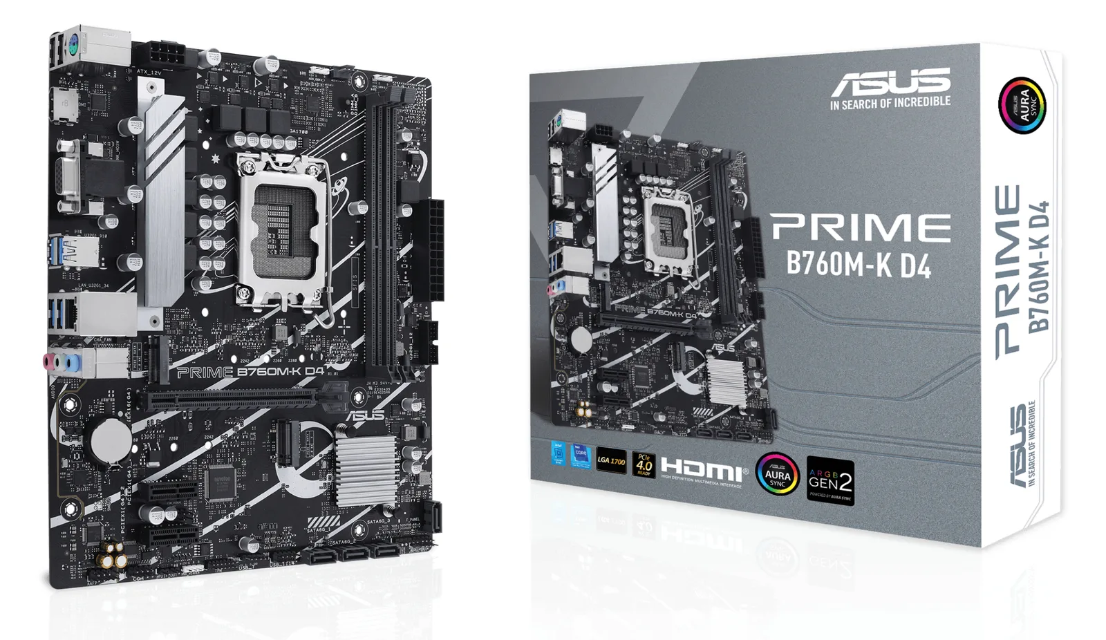 ASUS PRIME B760M-K D4 - Motherboard - micro ATX - LGA1700-Sockel - B760 Chipsatz, Ansicht 2