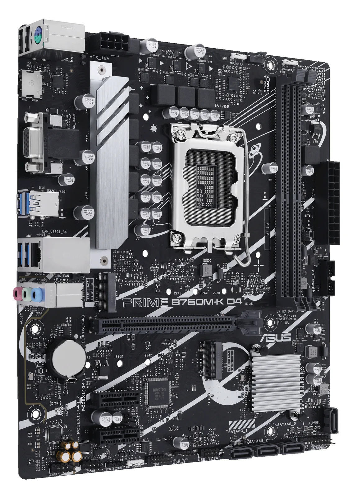 ASUS PRIME B760M-K D4 - Motherboard - micro ATX - LGA1700-Sockel - B760 Chipsatz, Ansicht 4