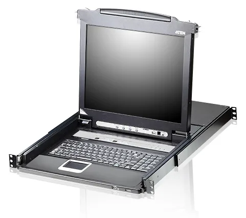 ATEN 17 LCD KVMP Switch with Spanish Keyboard - KVM-Umschalter - 8-Port, Ansicht 2