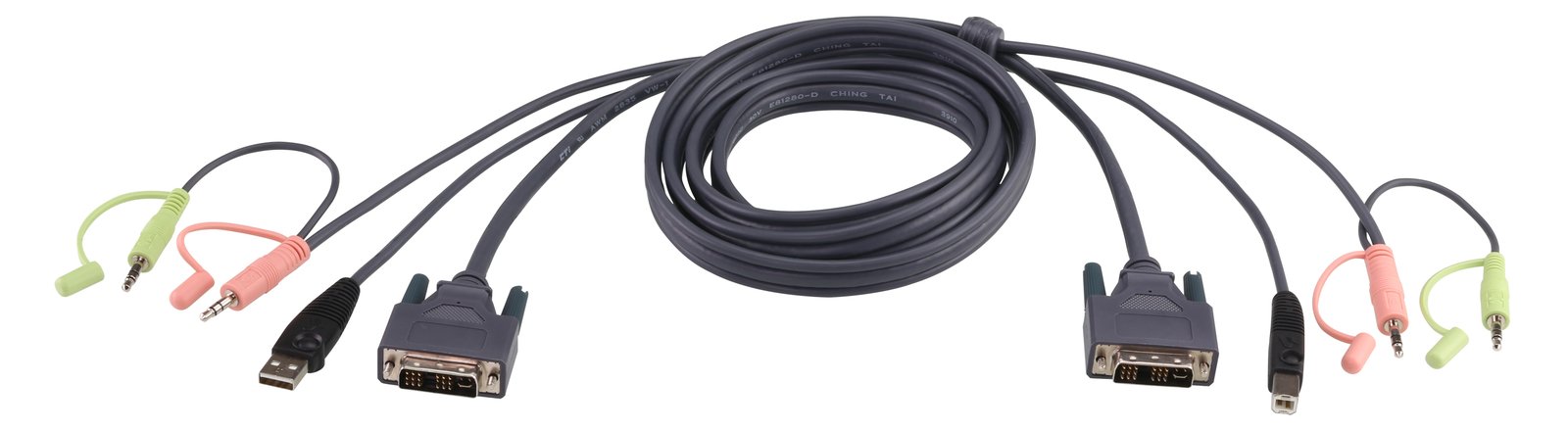 ATEN 2L-7D03U - Video- / USB- / Audio-Kabel - USB, mini-phone stereo 3.5 mm, DVI-I (M) von LumaTech