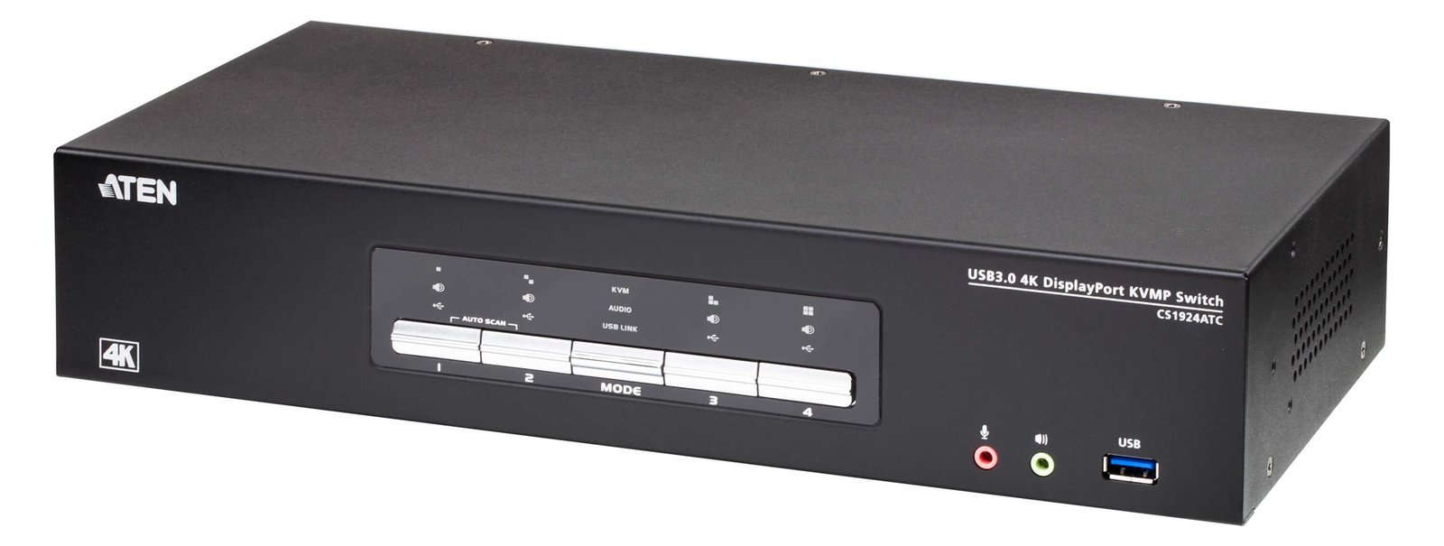 ATEN 4-Port USB True 4K DisplayPort KVM Switch - KVM-Umschalter - 4-Port