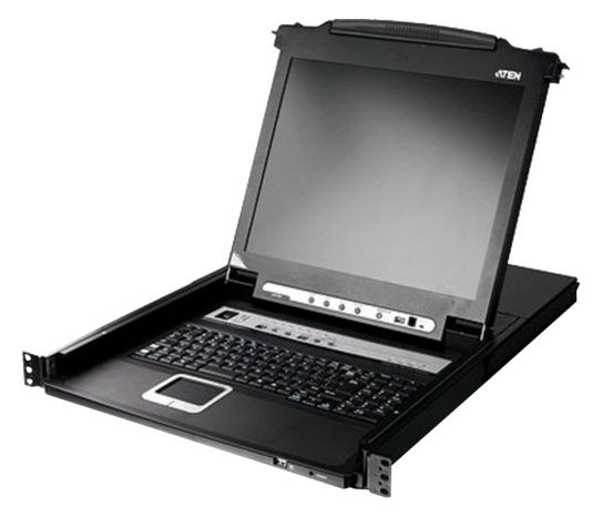 ATEN Slideaway CL5708M - KVM-Konsole mit KVM-Switch - 8 Anschlüsse - PS/2, USB - German QWERTZ - 43.2 cm (17)