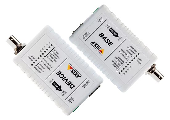 Axis T8640 Ethernet Over Coax Adaptor PoE+ - Medienkonverter - 100Mb LAN - über Coax - 10Base-T, 100Base-TX - RJ-45 / BN