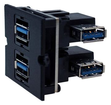 Bachmann 917.059 - 2 x USB A - Schwarz - 1 Stück(e) von LumaTech