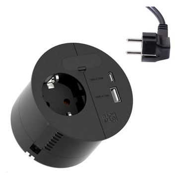 Bachmann BACH 938.202 LOOP IN CHARGE 1xUTE 1xUSB A/C 22W 1xKBD 2.0m CEE7/7 von LumaTech
