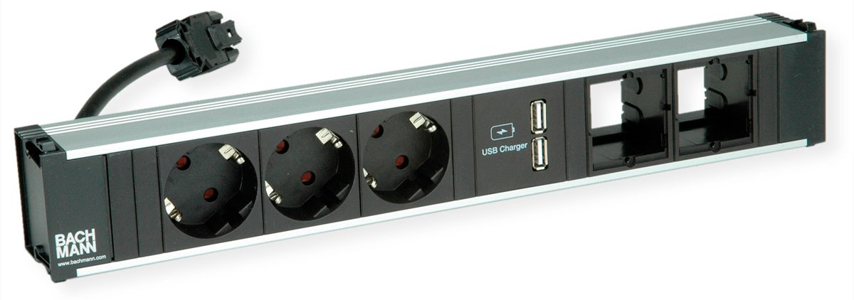 Bachmann CONI Steckdosenleiste 3xSchutzkontaktdosen 1xUSB Charger 2xCustom - Steckdosenleiste