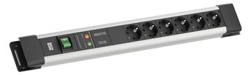 Bachmann Connectus 6xCEE7/3 1xGVS 1xSchalter 2.0m CEE7/7 Grau von LumaTech