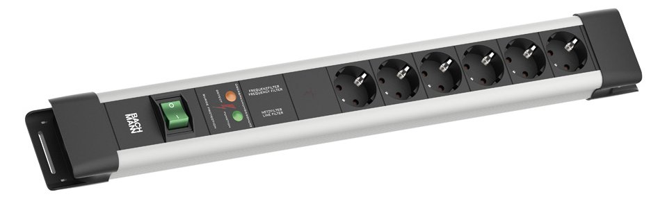 Bachmann Connectus 6xCEE7/3 1xGVS 1xSchalter 2.0m CEE7/7 Grau