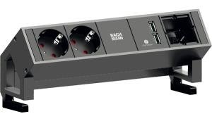 Bachmann DESK 2 - Steckdosenleiste - Eingabe, Eingang GST18 - Ausgangsanschlüsse: 2 (2 x USB, 2 x Spannung)