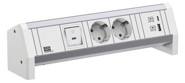 Bachmann DESK 2xCEE7/3902.02911xSchalter 1xUSB A/C 22W GST18 RAL9010 von LumaTech