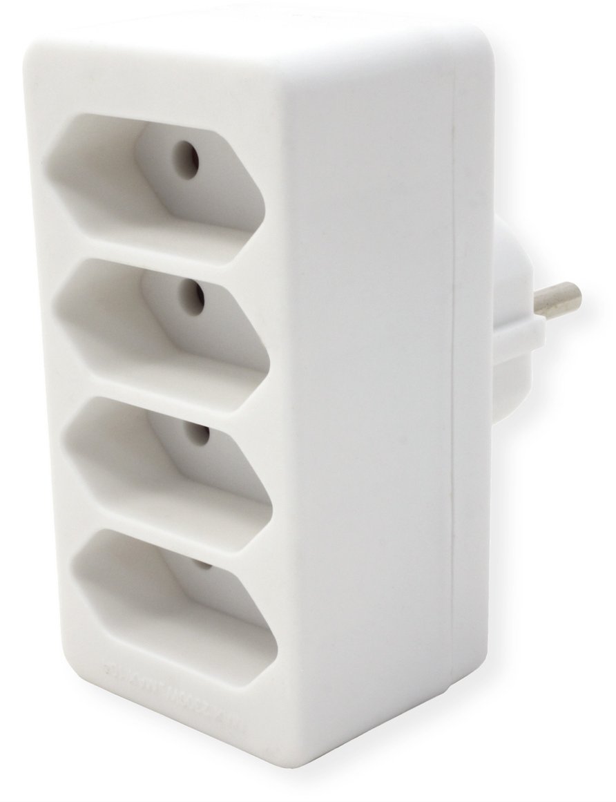 Bachmann Multistecker 4xEuro weiss PVC