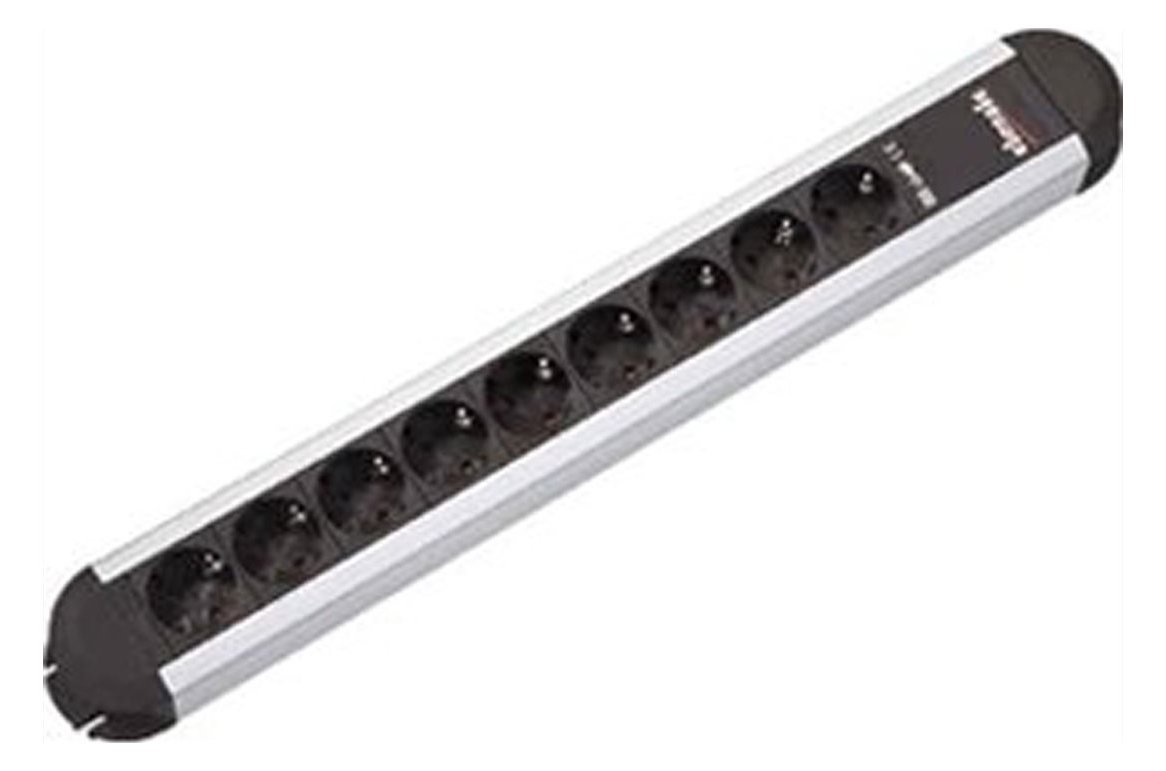 Bachmann PRIMO - 1,75 m - 9 AC-Ausgänge - Schwarz - Silber - 3680 W - 16 A - 71 mm