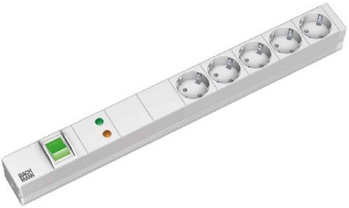 Bachmann Steckdosenleiste (Rack - einbaufähig) - Ausgangsanschlüsse: 5 - 1U - 48.3 cm (19)