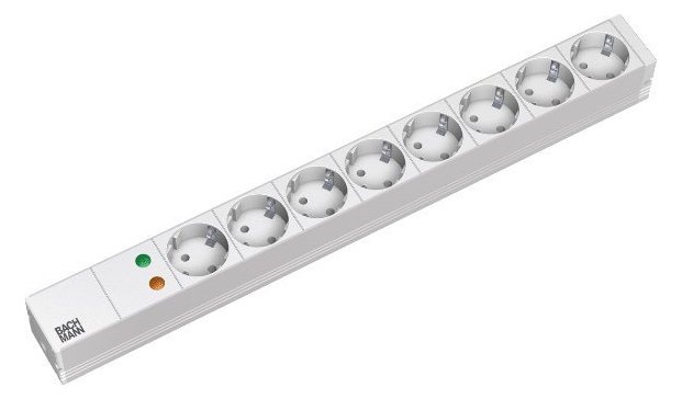 Bachmann Steckdosenleiste (Rack - einbaufähig) - Ausgangsanschlüsse: 8 - 1U - 48.3 cm (19)