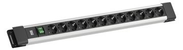 Bachmann Steckdosenleiste Connectus 12xCEE7/3 1xSchalter 2.0m CEE7/7 Grau von LumaTech