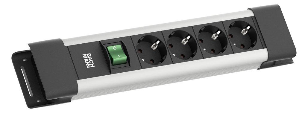 Bachmann Steckdosenleiste Connectus 4xCEE7/3 1xSchalter 2.0m CEE7/7 Grau