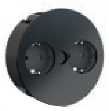 Bachmann TWIST - 2 m - 2 AC-Ausgänge - Indoor - Metall - Kunststoff - Schwarz - 42,5 mm