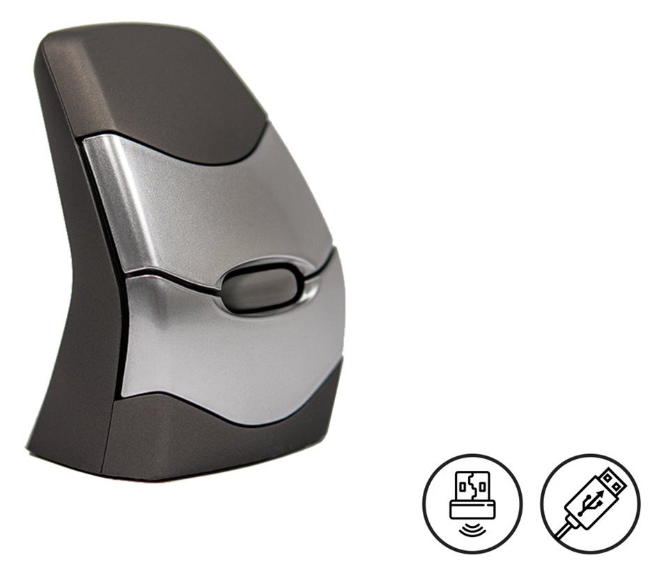 Bakker Elkhuizen DXT Precision - Maus - rechts- und linkshändig - kabellos - RF - kabelloser Empfänger (USB)