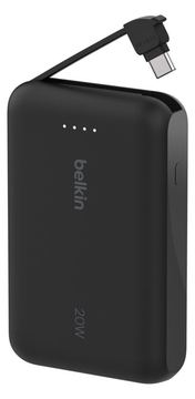 Belkin 10k PD20w Integrated USB-C Cable Power Bank Black von LumaTech