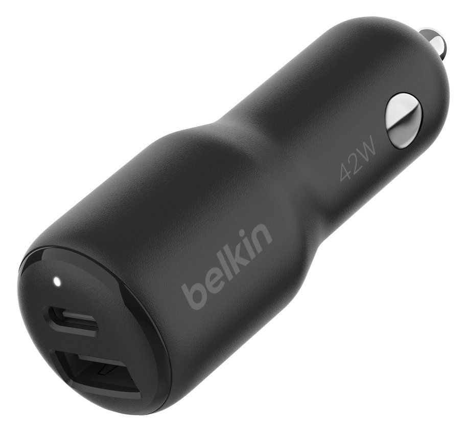 Belkin BoostCharge - Auto-Netzteil - 42 Watt - Fast Charge, PD 3.0 - 2 Ausgabeanschlussstellen (USB, 24 pin USB-C)