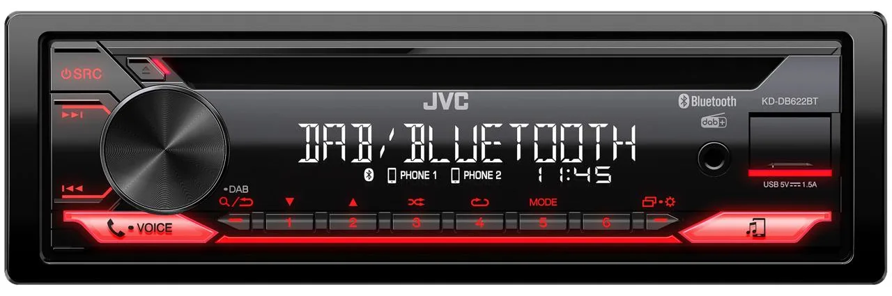 JVC KD-DB622BT - Auto - Receiver (CD) - im Armaturenbrett, Ansicht 2