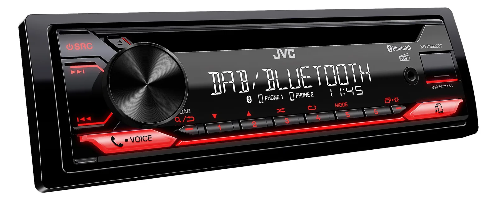 JVC KD-DB622BT - Auto - Receiver (CD) - im Armaturenbrett, Ansicht 4