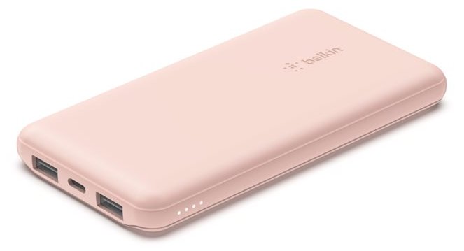 Belkin BoostCharge - Powerbank - 10000 mAh - 18 Watt - 3 Ausgabeanschlussstellen (2 x USB, 24 pin USB-C) - gold