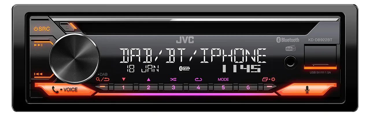 JVC KD-DB922BT - Auto - Receiver (CD) - im Armaturenbrett, Ansicht 3