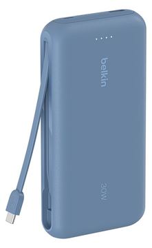 Belkin BoostCharge - Powerbank - 20000 mAh - 30 Watt - PD - 3 Ausgabeanschlussstellen (2 x USB-C, USB) - Blau von LumaTech