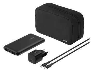 Belkin BoostCharge - Powerbank + AC-Netzteil - 10000 mAh - PD - 3 Ausgabeanschlussstellen (24 pin USB-C, 2 x USB) von LumaTech
