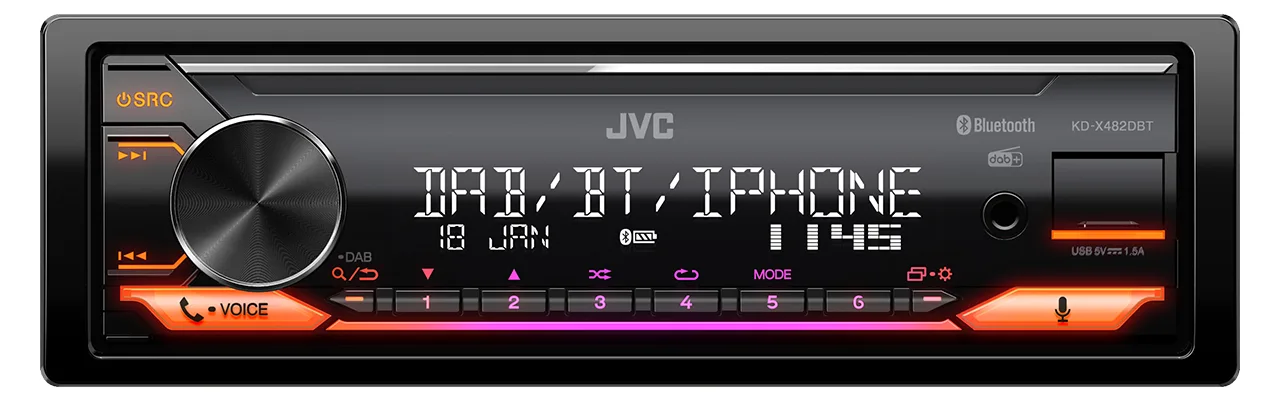 JVC KD-X482DBT - Auto - Digital Receiver - im Armaturenbrett, Ansicht 2