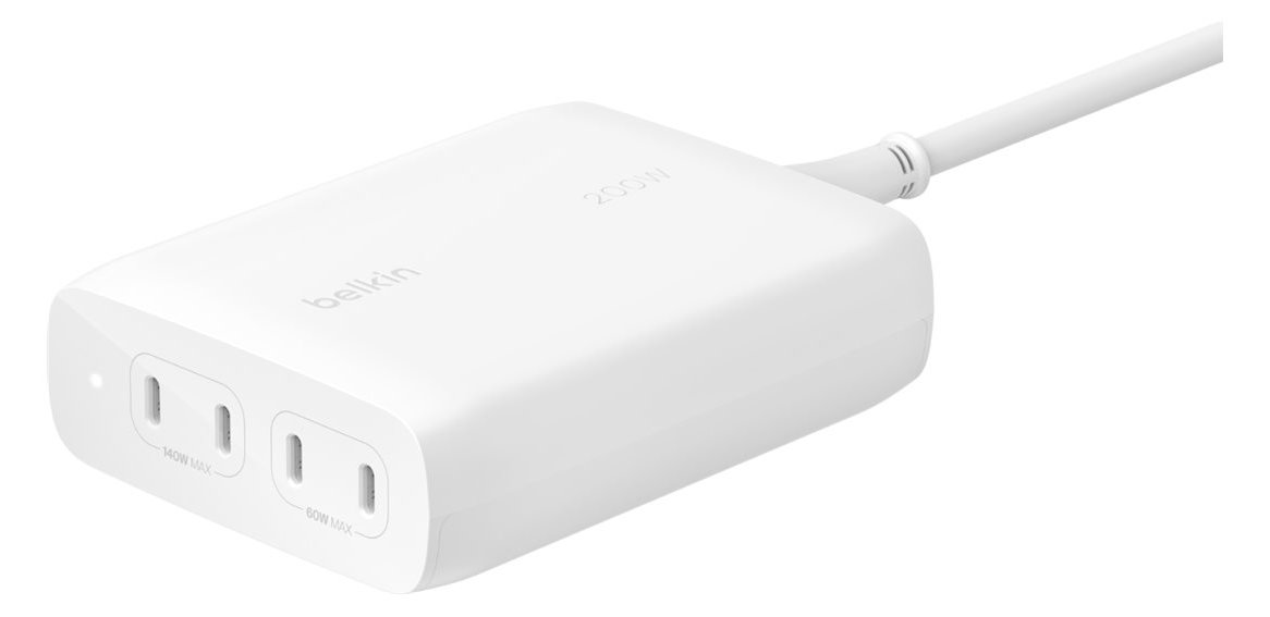Belkin BoostCharge Pro - Netzteil - GaN-Technologie - 200 Watt - 5 A - Fast Charge, Power Delivery 3.1, PD 3.0