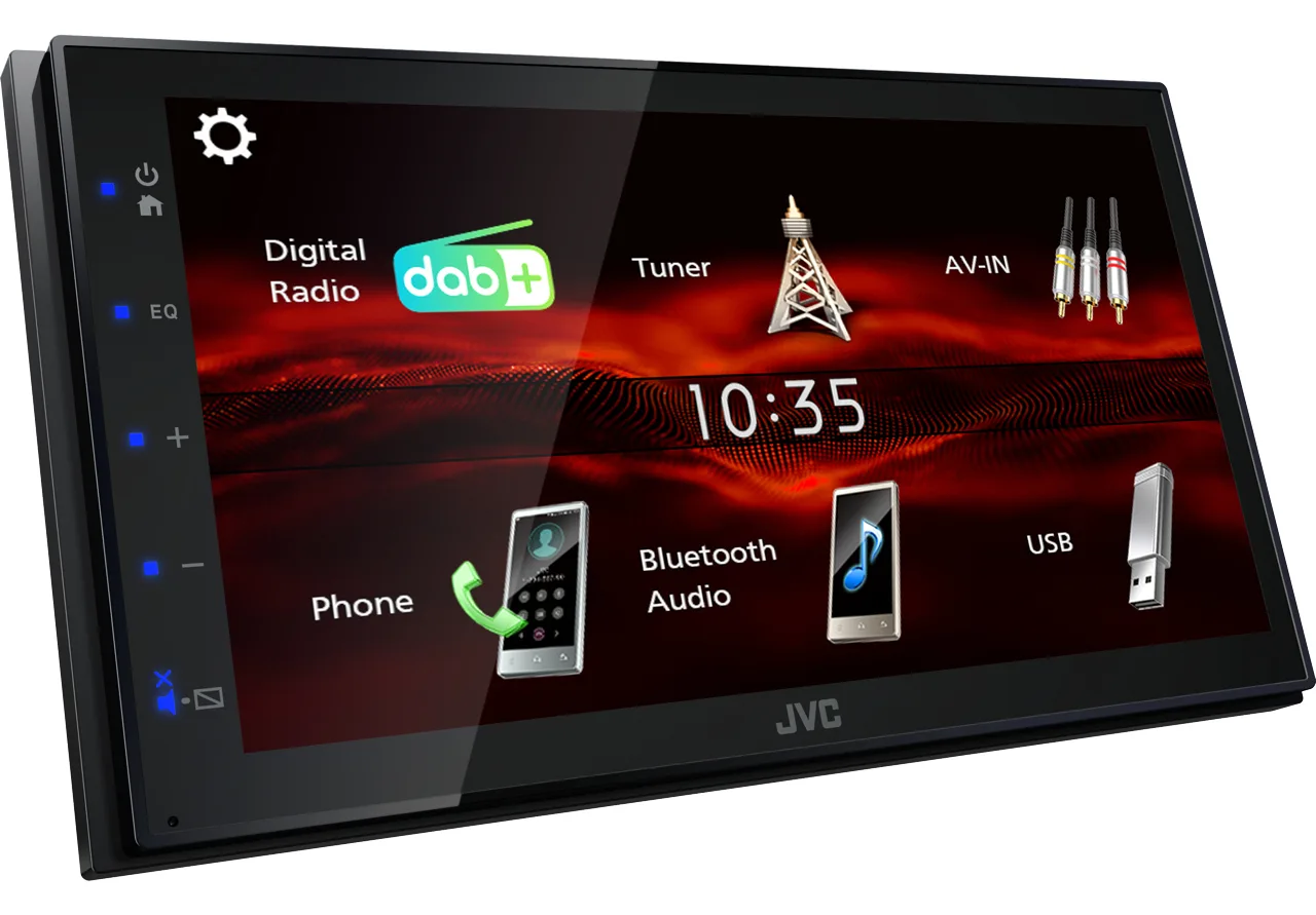 JVC KW-M180DBT, Schwarz, 180 W, 45 W, 20 - 20000 Hz, 4 Ohm, AAC, FLAC, MP3, WAV, WMA, Ansicht 4