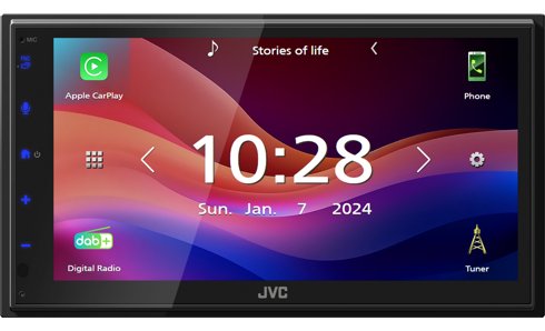 JVC KW-M595DBT, Schwarz, 22 W, 20 - 20000 Hz, 4 Ohm, NTSC, PAL, AAC, FLAC, MP3, WAV, WMA von LumaTech