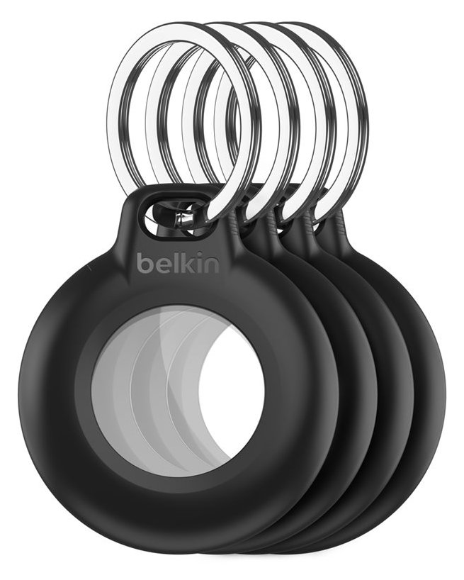 Belkin Tasche für Airtag - Schlüsselanhänger - Kunststoff - Schwarz (Packung mit 4)
