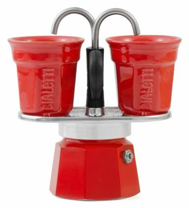 Bialetti Mini Express - Espressokocher-Set - rot+ 2 Becher in