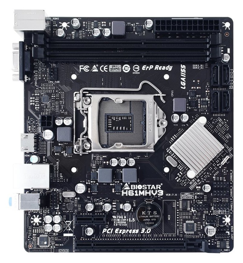Biostar H61MHV3 - Motherboard - micro ATX - LGA1155-Sockel - H61 Chipsatz - Gigabit LAN - Onboard-Grafik