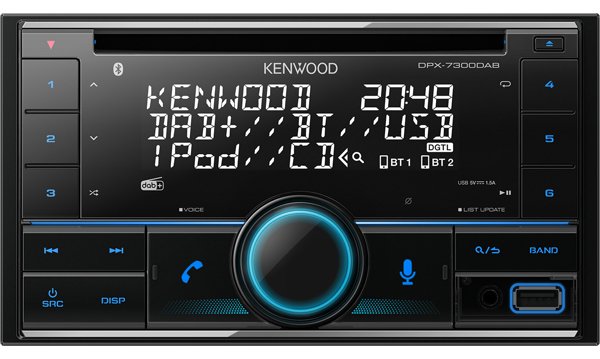 Kenwood Electronics DPX-7300DAB - Schwarz - 2 DIN - CD - AAC - FLAC - MP3 - WAV - WMA - LCD