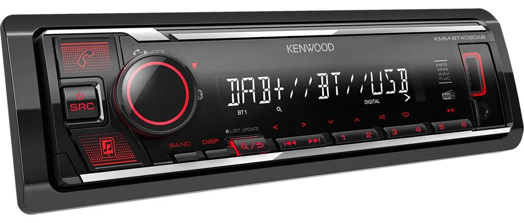Kenwood Electronics KMM-BT408DAB - Schwarz - 1 DIN - 88 W - 4.0 Kanäle - 50 W - 20 - 20000 Hz, Ansicht 2