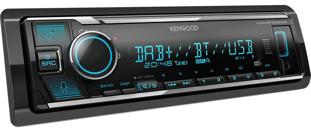 Kenwood Electronics KMM-BT508DAB - Schwarz - 1 DIN - 200 W - 50 W - 24 h - AAC - FLAC - MP3 - WAV - WMA, Ansicht 2
