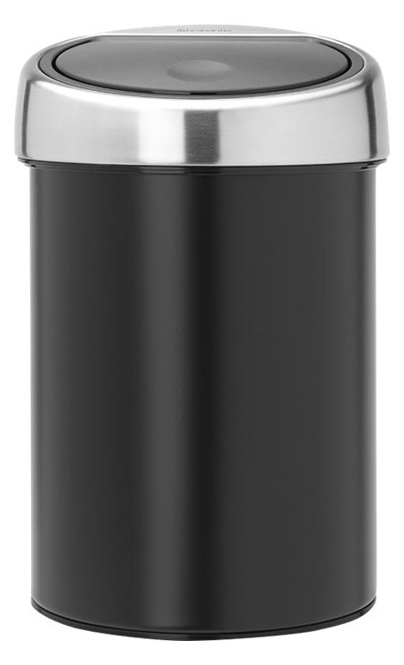 Brabantia Touch Bin - 3 l - Rund - Schwarz - Silber - Kunststoff - Manuell - 18,1 cm