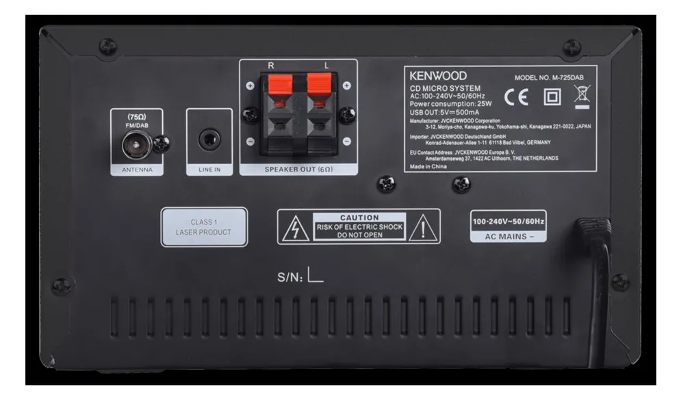 Kenwood Electronics M-725DAB-B - Heim-Audio-Mikrosystem - Schwarz - 50 W - 2-Wege - 75 dB - 10%, Ansicht 3