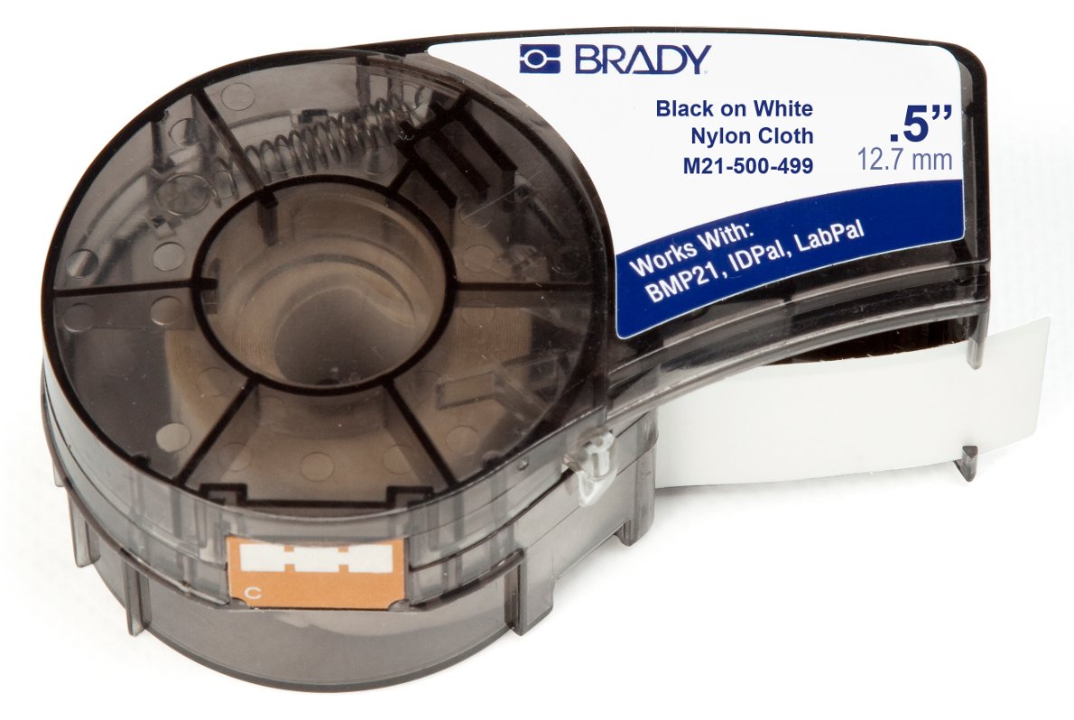 Brady Corporation Brady M211 und M210 - Etiketten aus Nylongewebe für Kabel - Leitungen und Patch-Panel - Schwarz - Weiß