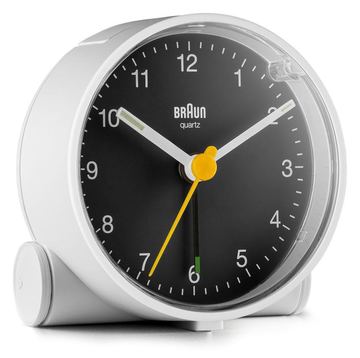 Braun BC01WB - Quarzwecker - Rund - Schwarz - Weiß - 12 h - Analog - Akku von LumaTech