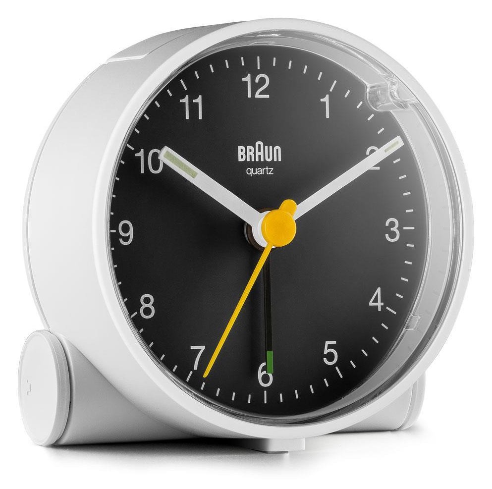 Braun BC01WB - Quarzwecker - Rund - Schwarz - Weiß - 12 h - Analog - Akku
