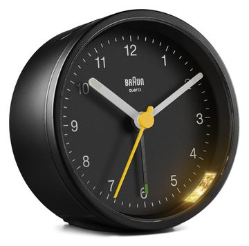 Braun Reflex BC12 - Wecker - rund - Quarz - Schreibtisch - Schwarz von LumaTech