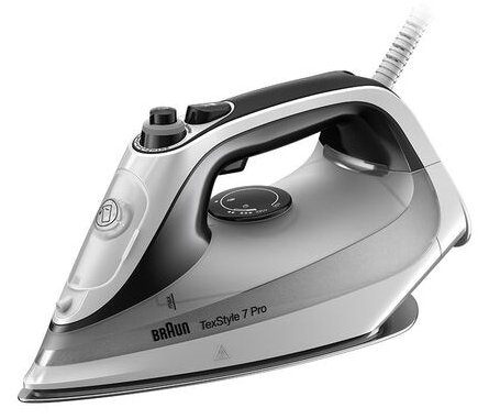 Braun TexStyle 7 Pro SI7149WB - Trocken- & Dampfbügeleisen - EloxalPlus soleplate - 2,5 m - 220 g/min - Schwarz - Weiß