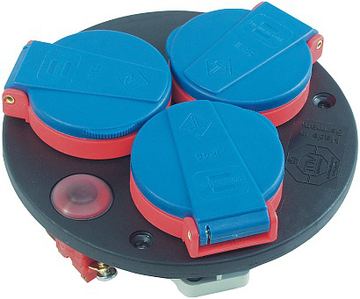 Brennenstuhl 1081090 - Schwarz - Blau - Rot - 3 AC-Ausgänge - 230 V - 16 A von LumaTech