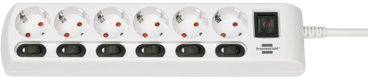 Brennenstuhl 1153110126 - 2 m - 6 AC-Ausgänge - Indoor - Managed - IP20 - Weiß